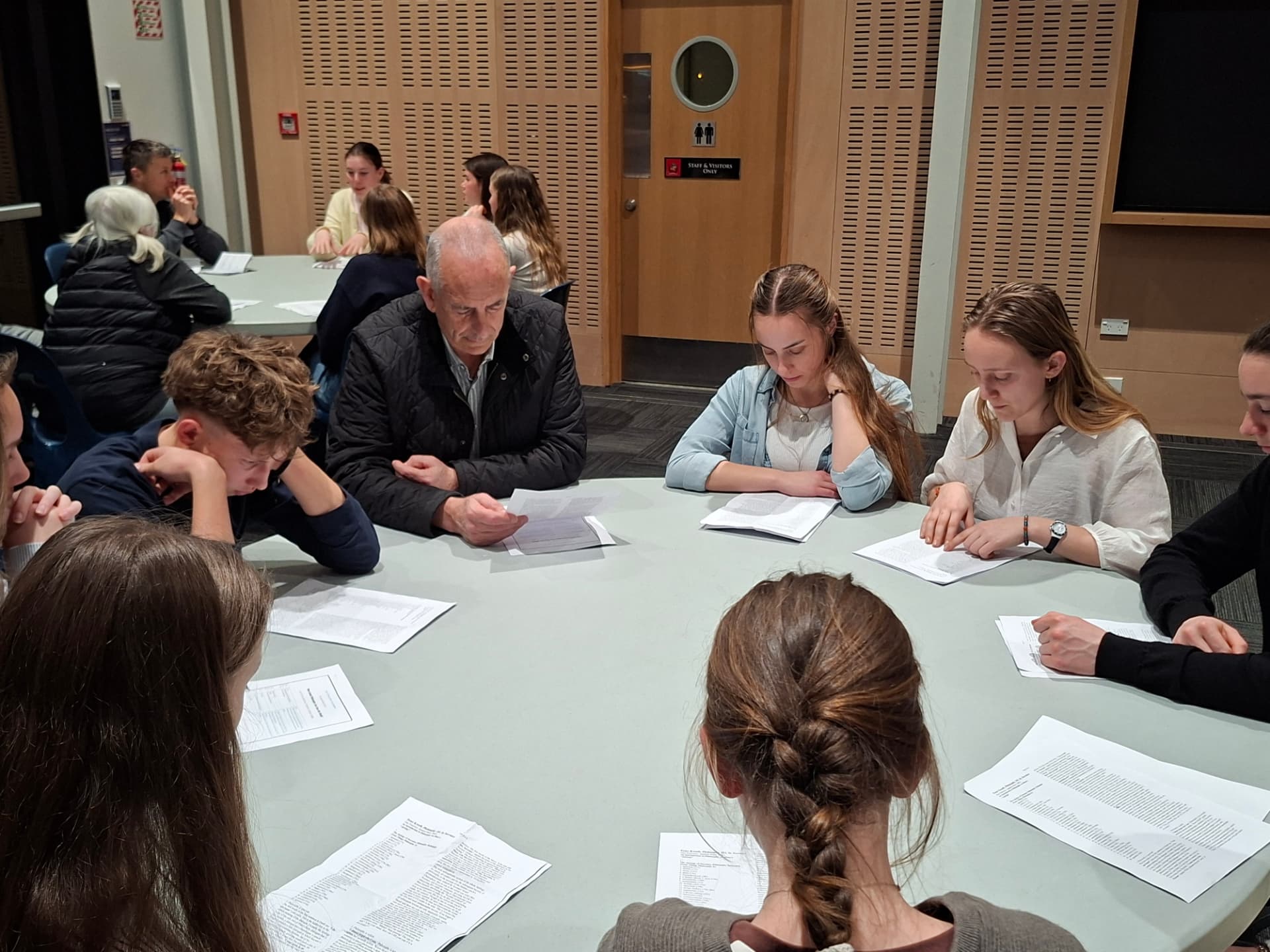 A table working through the discussion texts