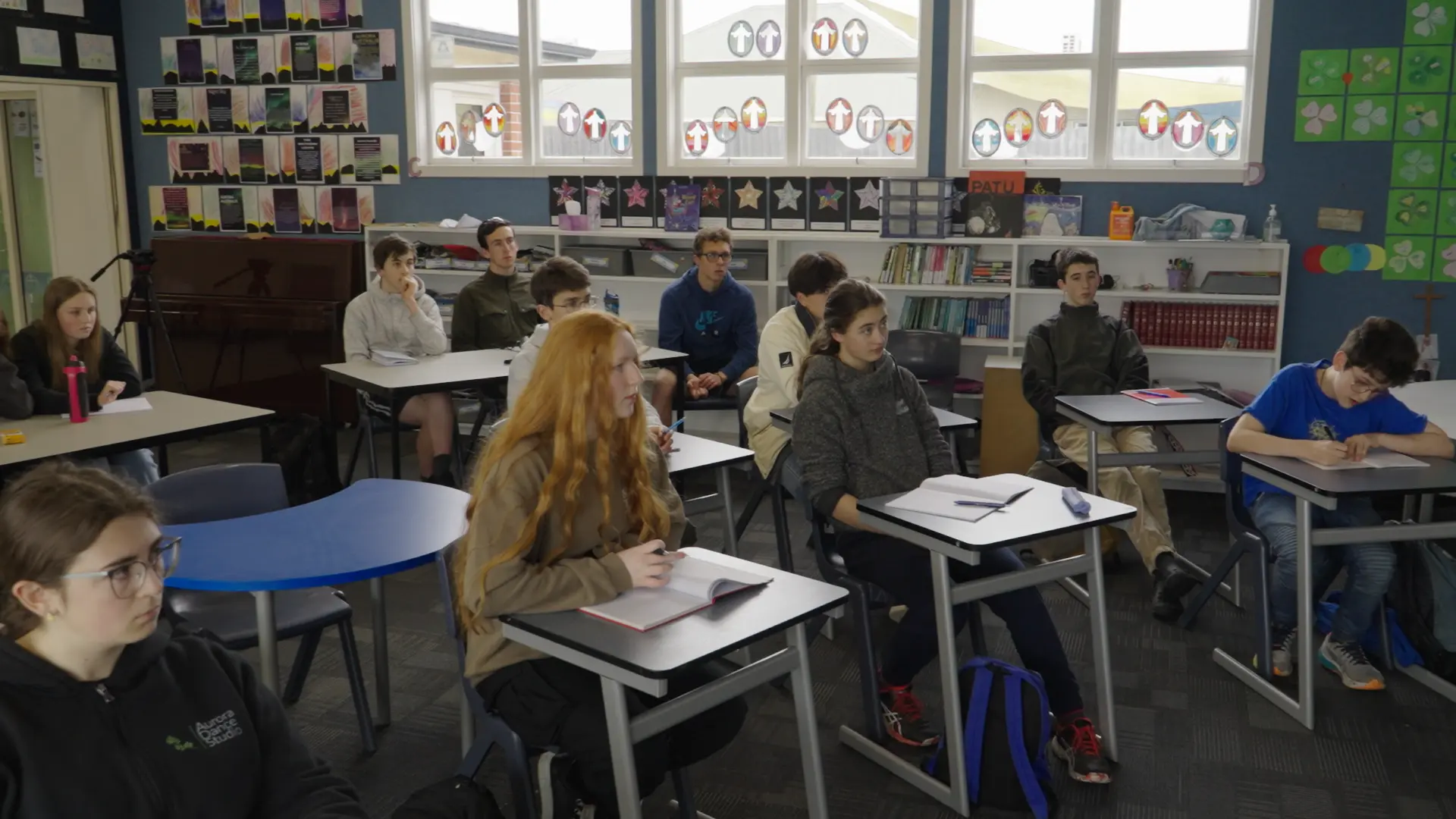 Students at their desks during a class at the 2024 Intensive